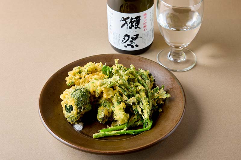 獺祭×春野菜の天ぷら